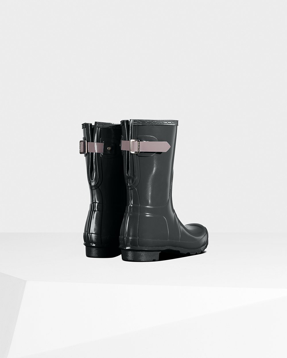 Botas De Cortas Original Back Adjustable Gloss Hunter Mujer - Verdes Oscuro/Morados - 806713NKW